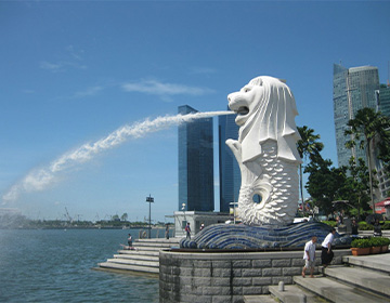 Singapore stone lion sculpture